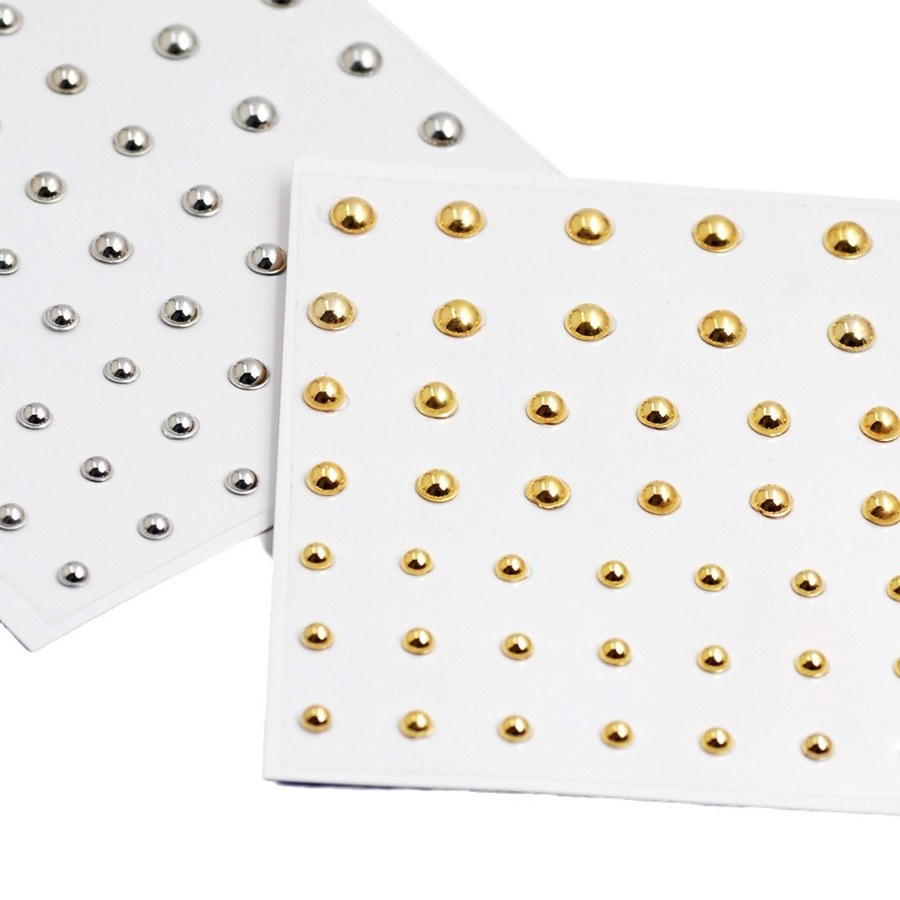Gold and silver round gem sticker sheets