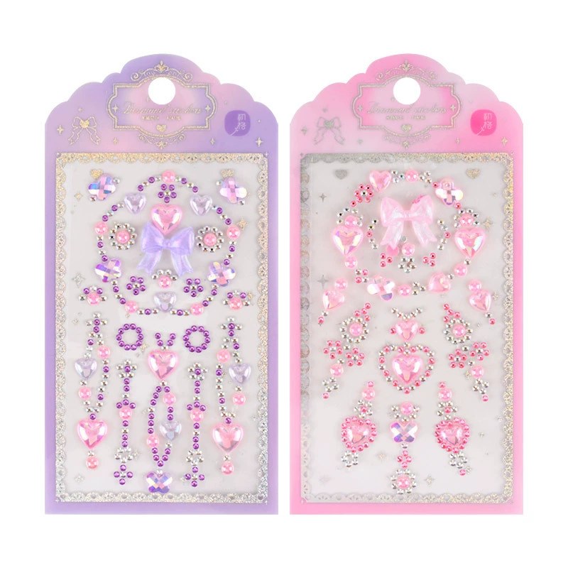 Packaged 3D gem sticker sheets