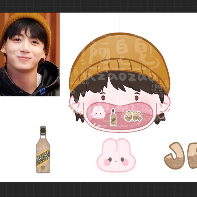 BTS Jungkook cute cartoon acrylic phone & bag chain