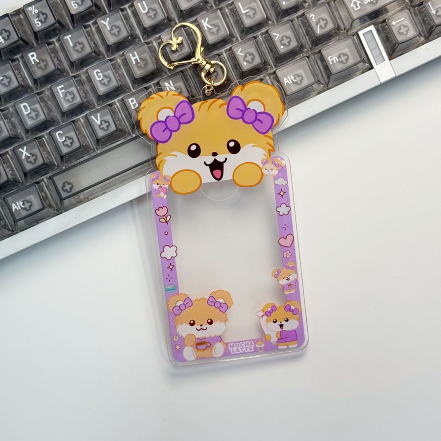 ILLIT cartoon photocard frame keyring design 1