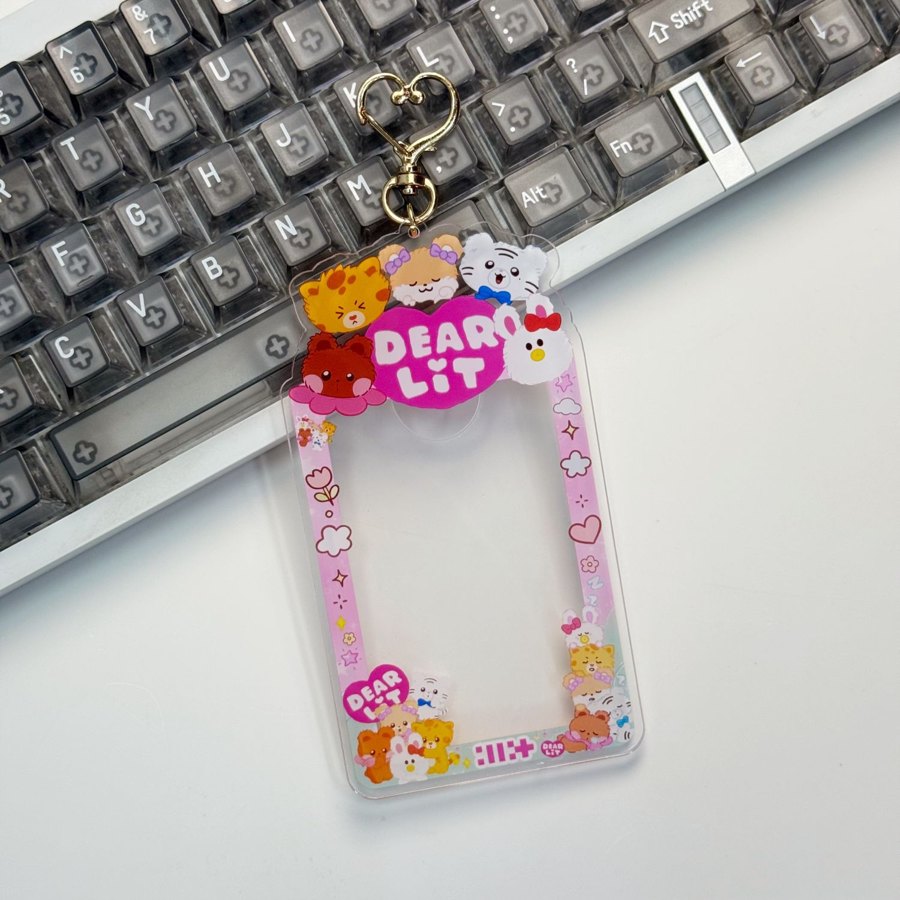 ILLIT cartoon photocard frame keyring design 6