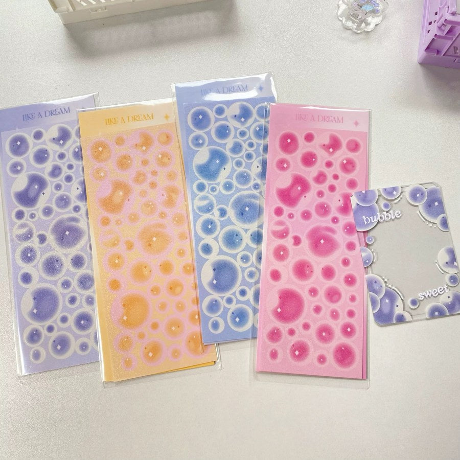 Bubble shimmer craft stickers in assorted colours