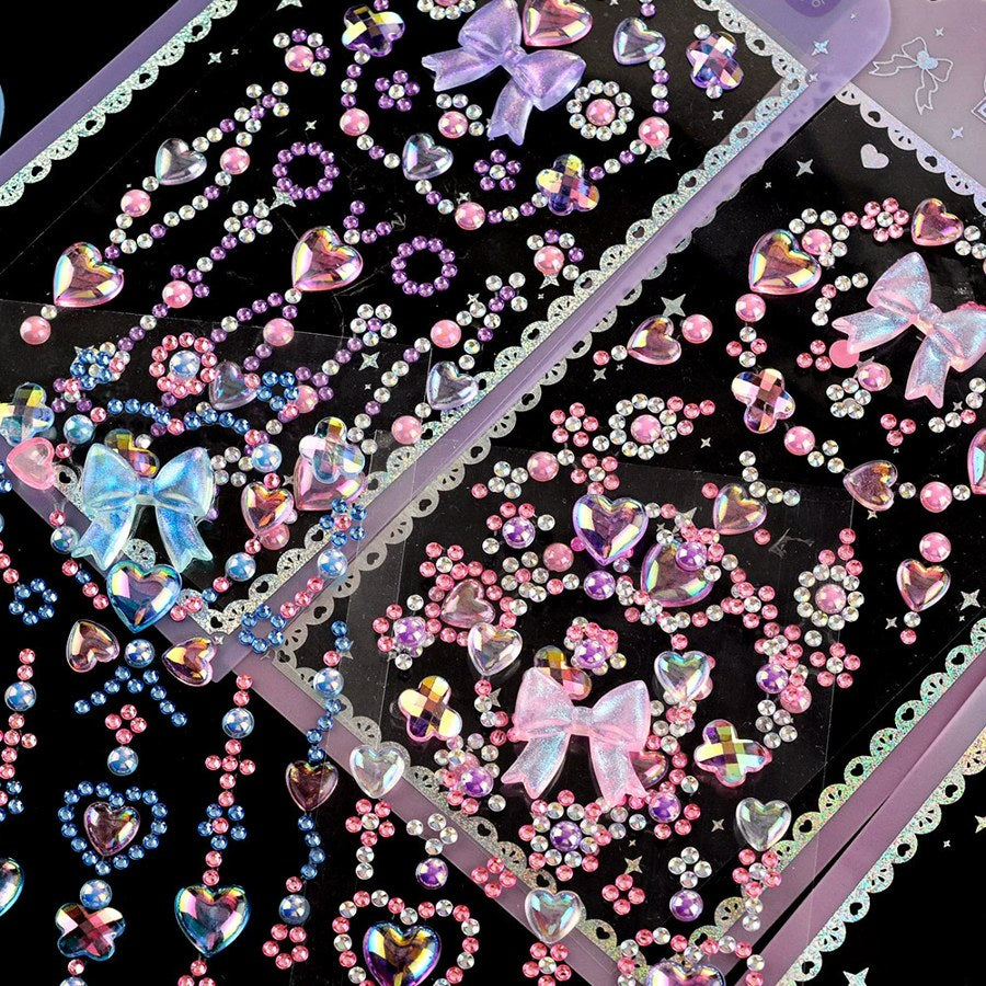 3D crystal gem sticker collection