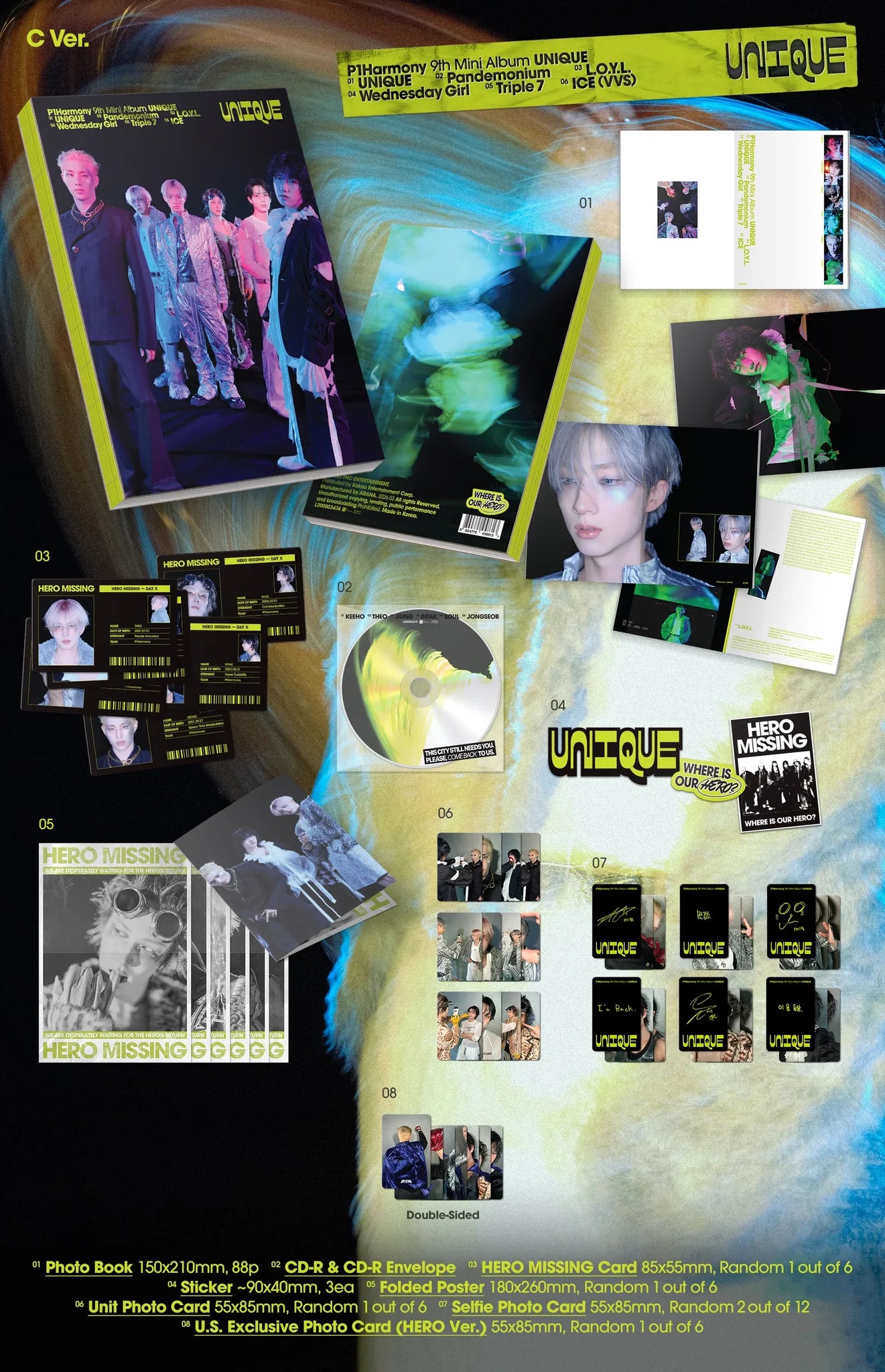 [PRE-ORDER] P1Harmony 9th Mini Album 'UNIQUE' (Photobook Ver.) NO CD ❌