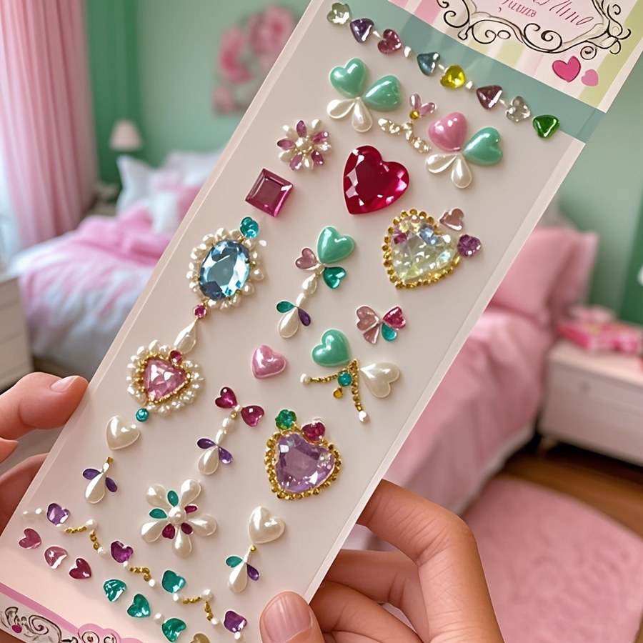 Colourful crystal face sticker sheet