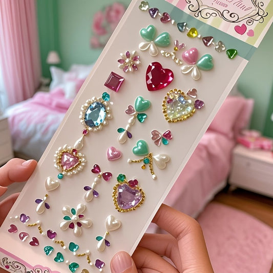 Colourful crystal face sticker sheet