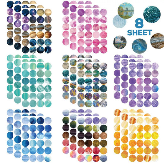 Eight-sheet Monet Garden round sticker collection