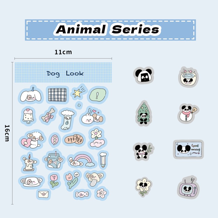 Animal sticker sheet details