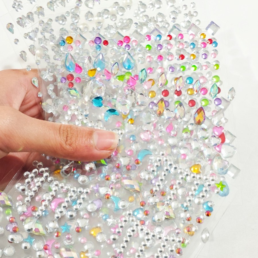 Assorted self-adhesive acrylic craft gems