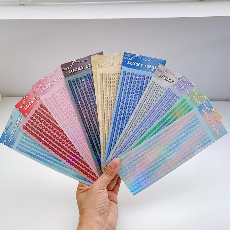 Assorted Lucky Chain foil sticker sheets