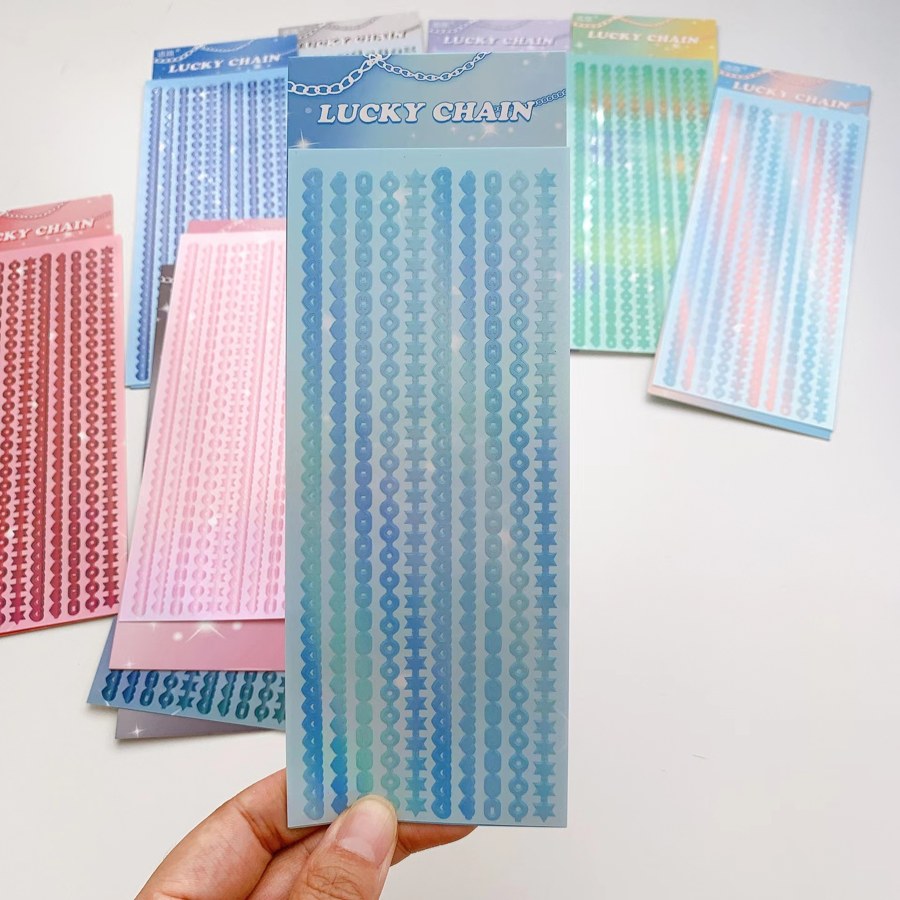 Blue Lucky Chain decorative sticker sheet