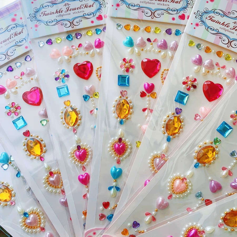 Colourful gem sticker collection