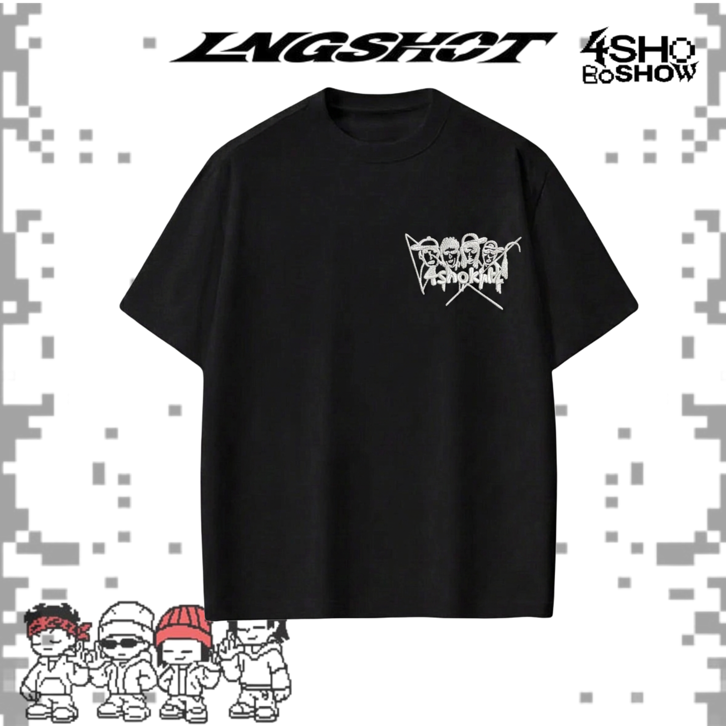 [PRE-ORDER] Lngshot Embroidered T-shirts Black