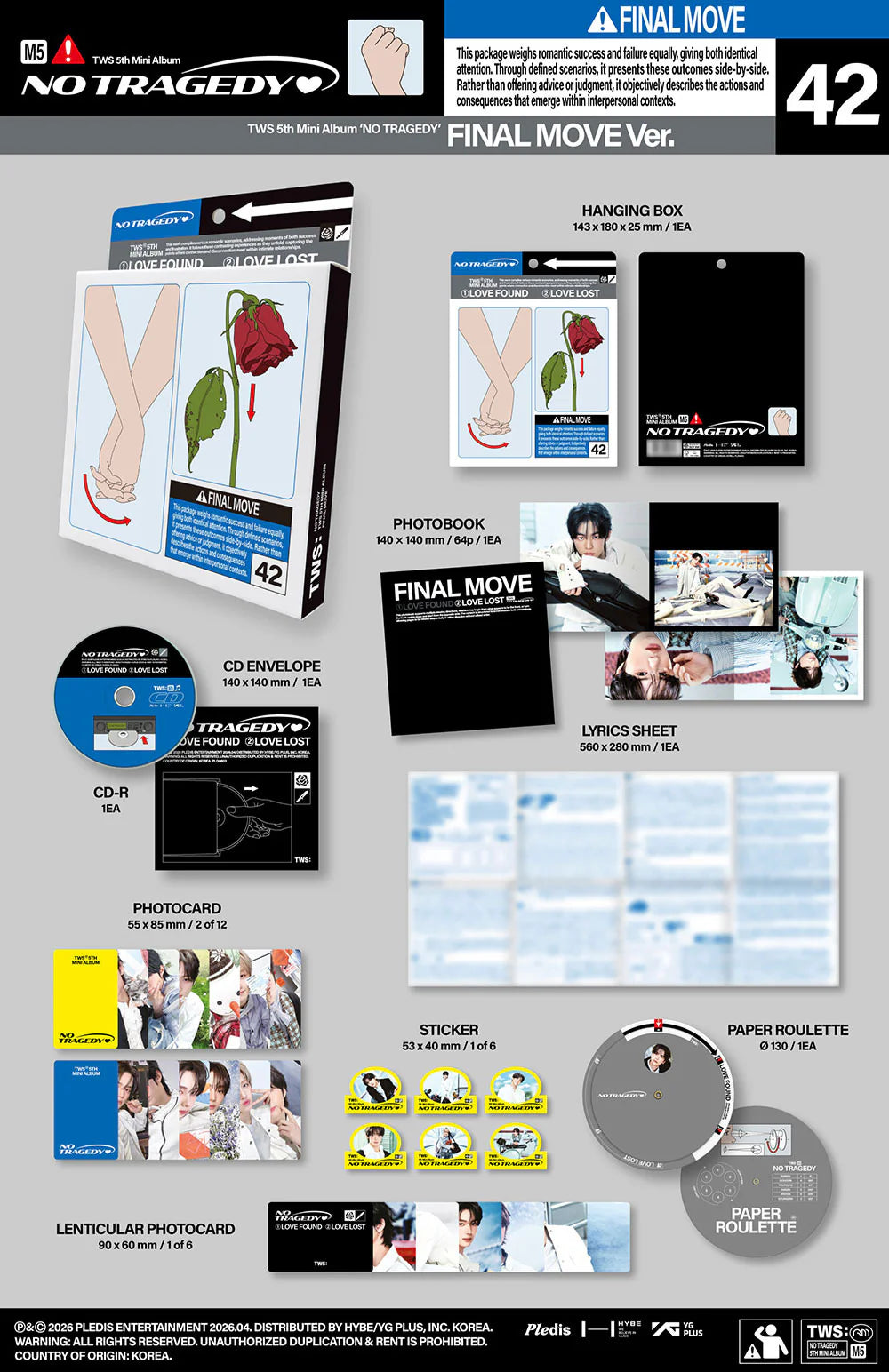 [Në Gjendje] TWS 5th Mini Album 'NO TRAGEDY' Random Ver. NO CD ❌