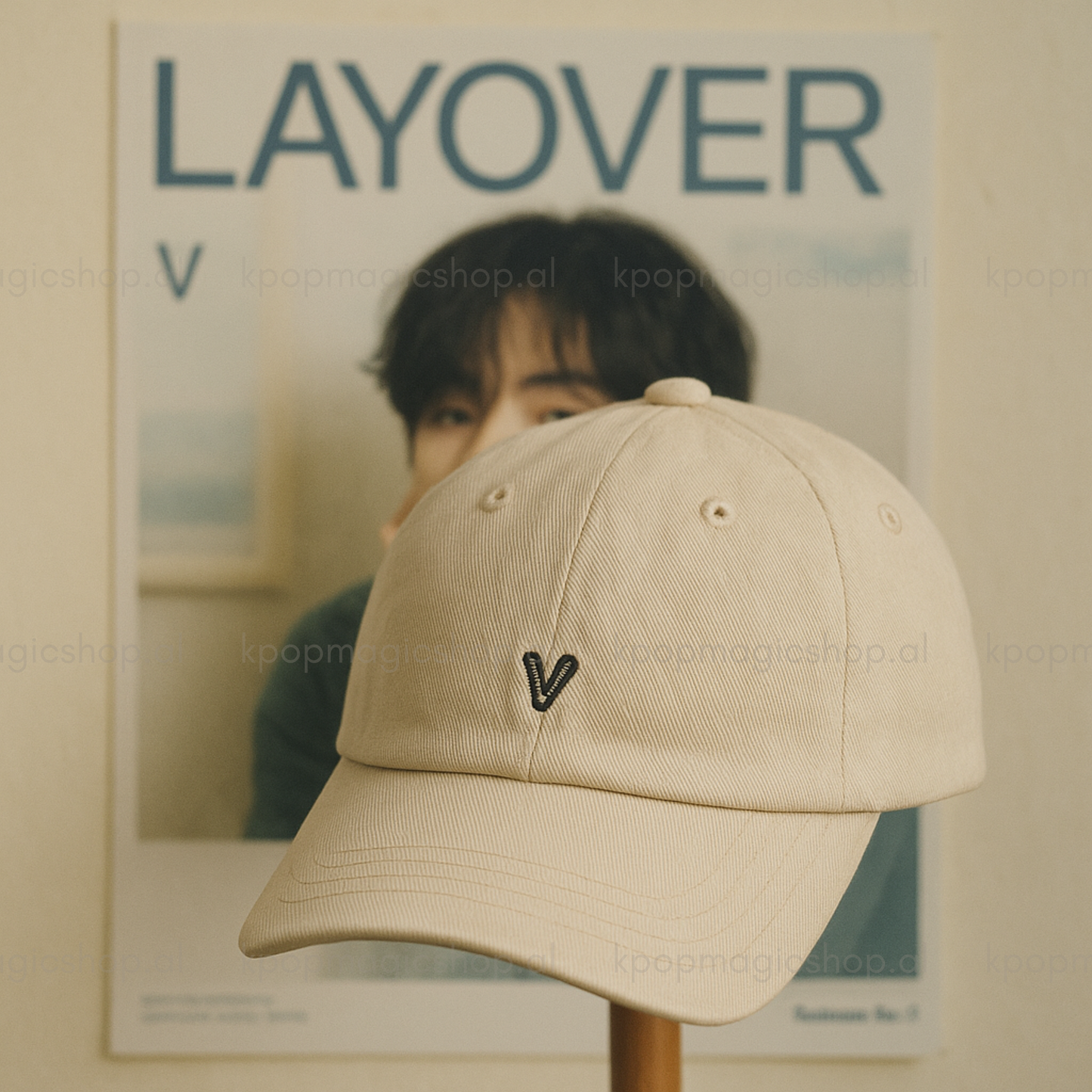 [PRE-ORDER] BTS V LAYOVER Beige Cap