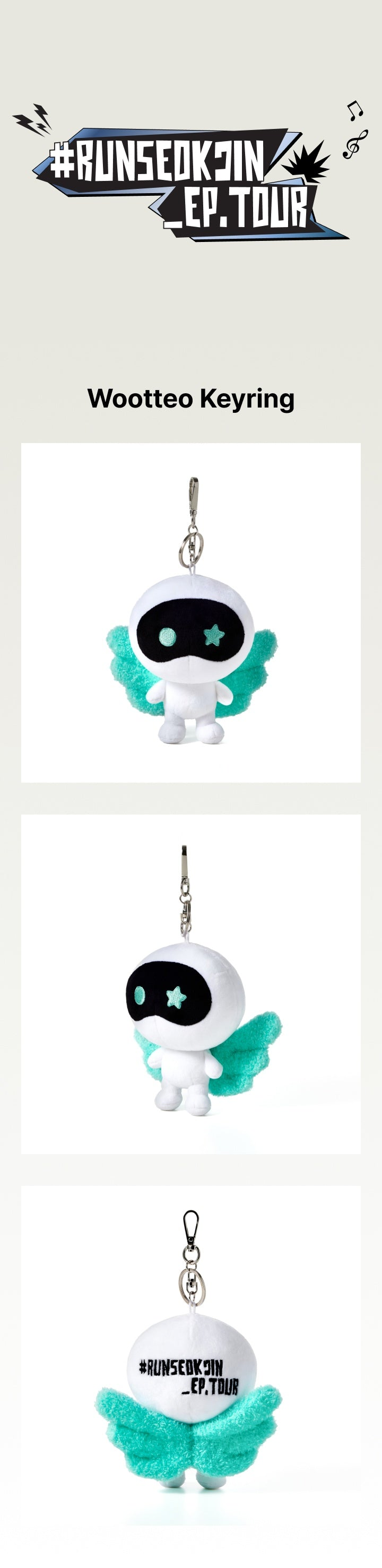[Pre-Order] BTS JIN [RUN SEOKJIN] Wootteo Keyring Plushie