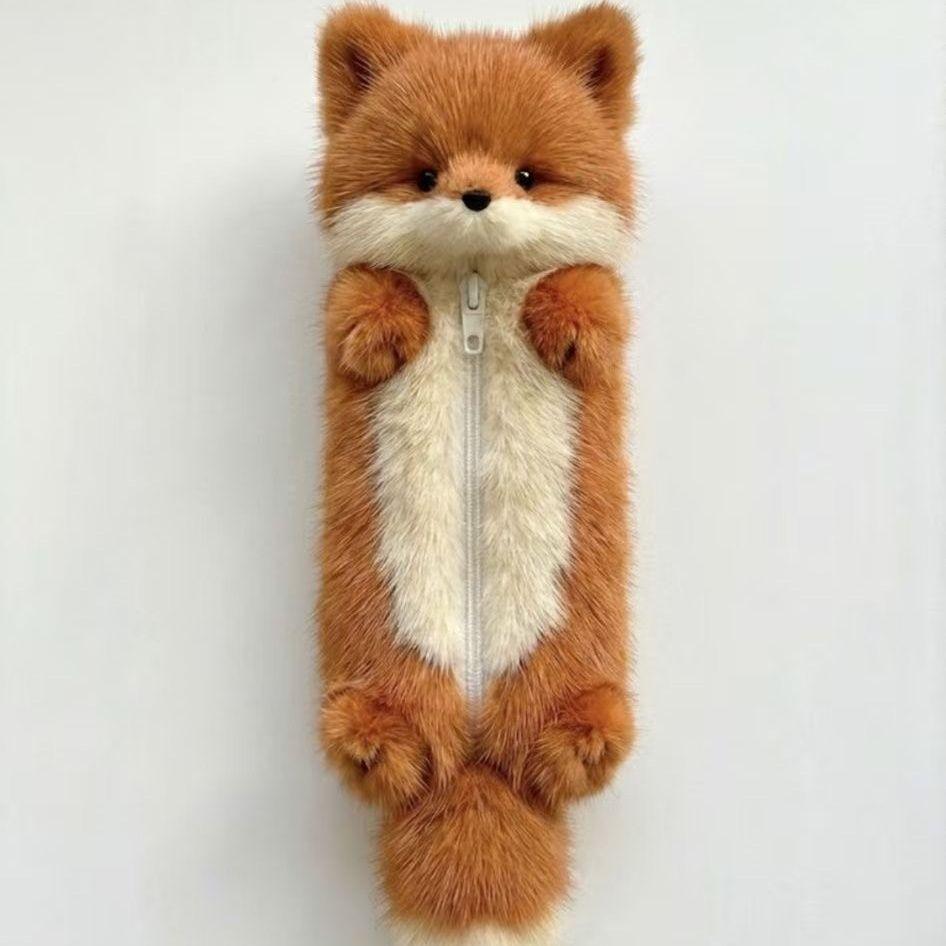 [Në Gjendje] Red Fox Plush Pencil Case | Soft & Cute
