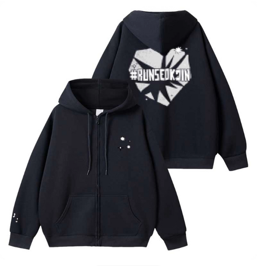 [PRE-ORDER] BTS Jin 'Run_Seokjin Tour' Black Zip-Up Hoodie