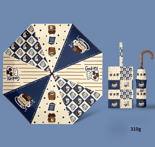 [PRE-ORDER] Cute Milk Coffee Cat Parasol – Dual Purpose Umbrella