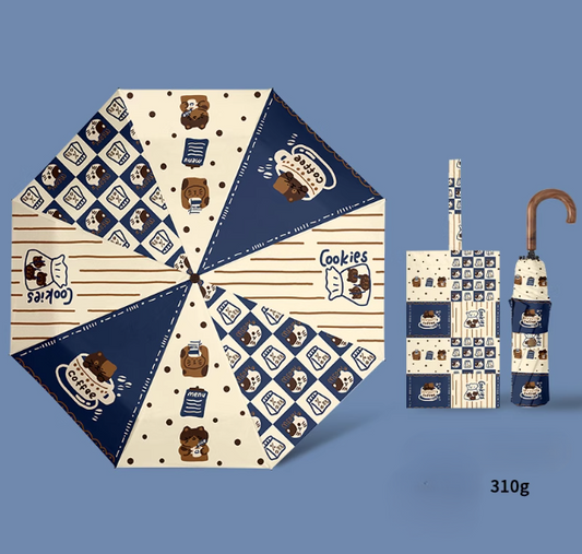 [PRE-ORDER] Cute Milk Coffee Cat Parasol – Dual Purpose Umbrella