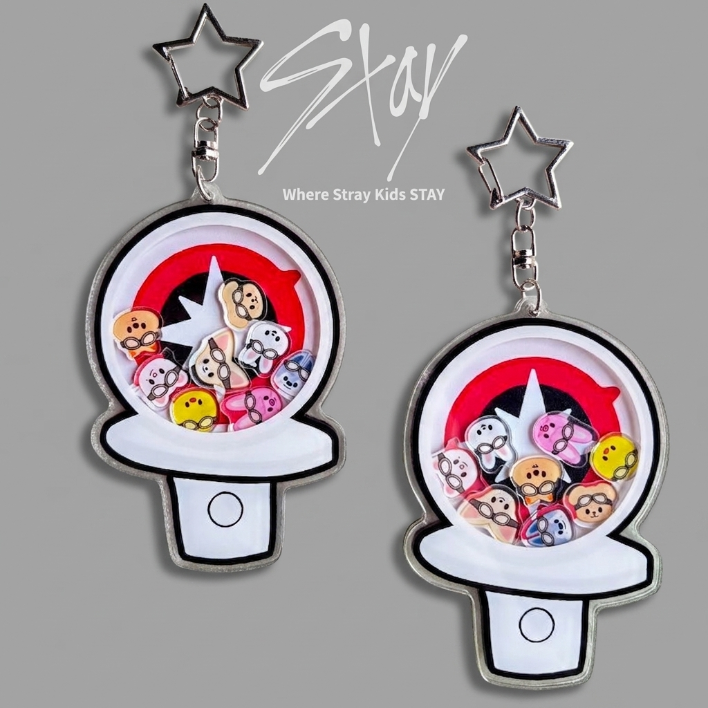 [PRE-ORDER] Stray Kids SKZOO Shaker Keychain | Lightstick Design