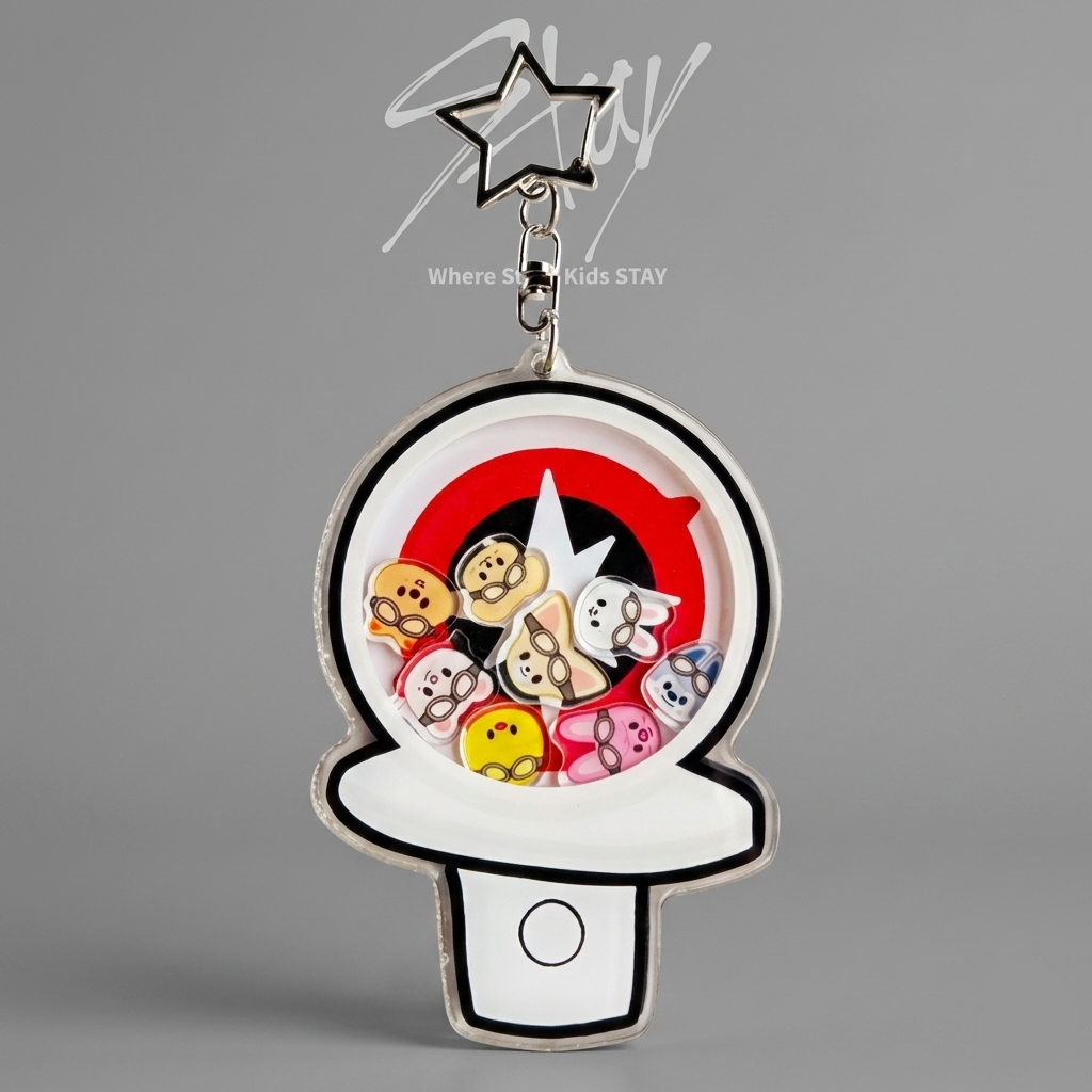 [PRE-ORDER] Stray Kids SKZOO Shaker Keychain | Lightstick Design