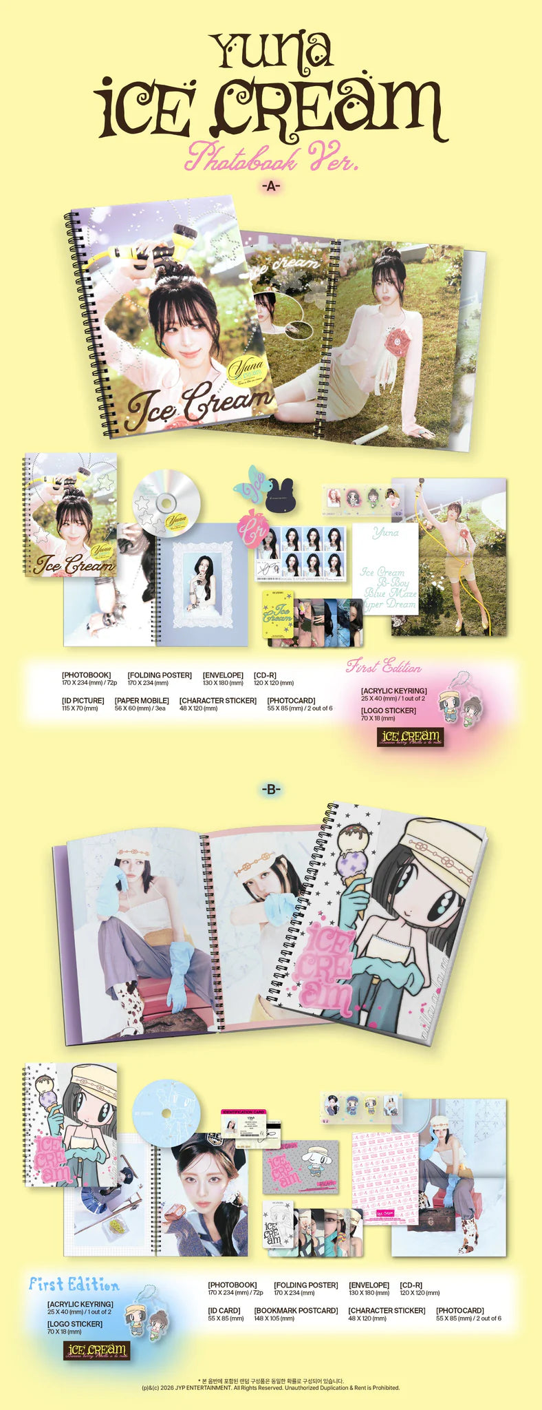 [PRE-ORDER] YUNA (ITZY) 'Ice Cream' Random Ver. NO CD ❌