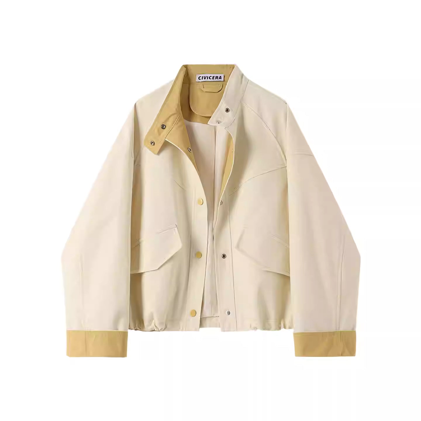 [PRE-ORDER] Contrast Color Stand Collar Jacket – Retro Workwear Style