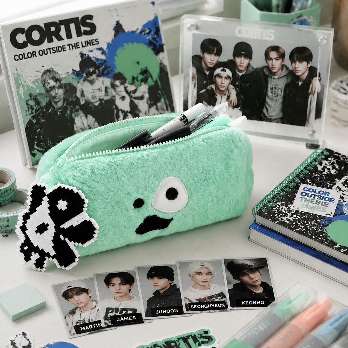 CORTIS plush pencil case with photocards