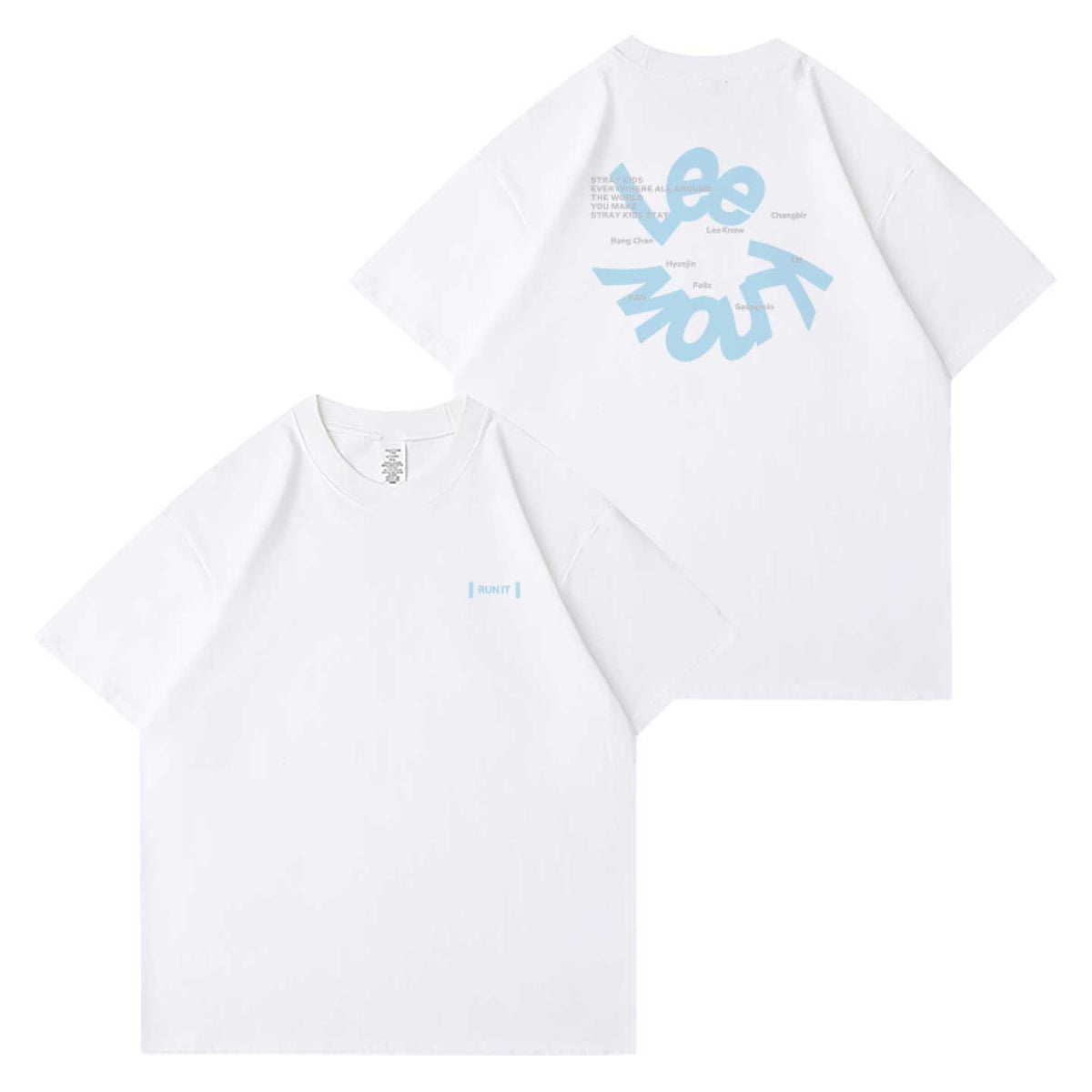 Stray Kids RUN IT tour t-shirt Lee Know white