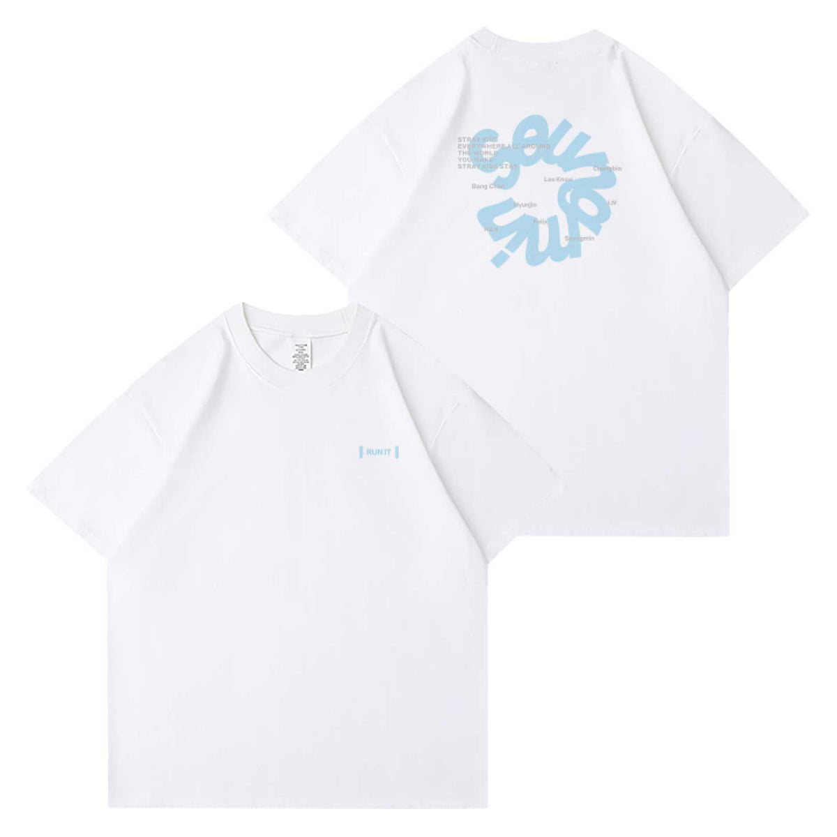 Stray Kids RUN IT tour t-shirt Seungmin white