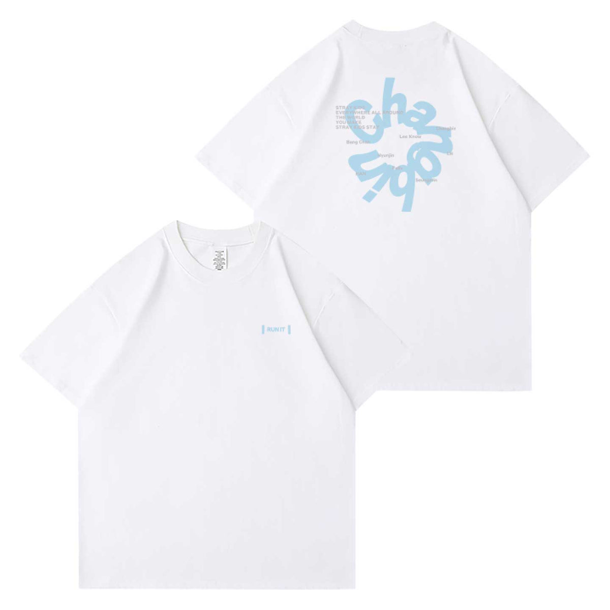 Stray Kids RUN IT tour t-shirt Changbin white