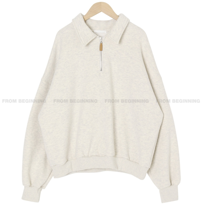 [PRE-ORDER] Authentic Korean Loose Shoulder Half-Zip Sweatshirt (Autumn 2025)