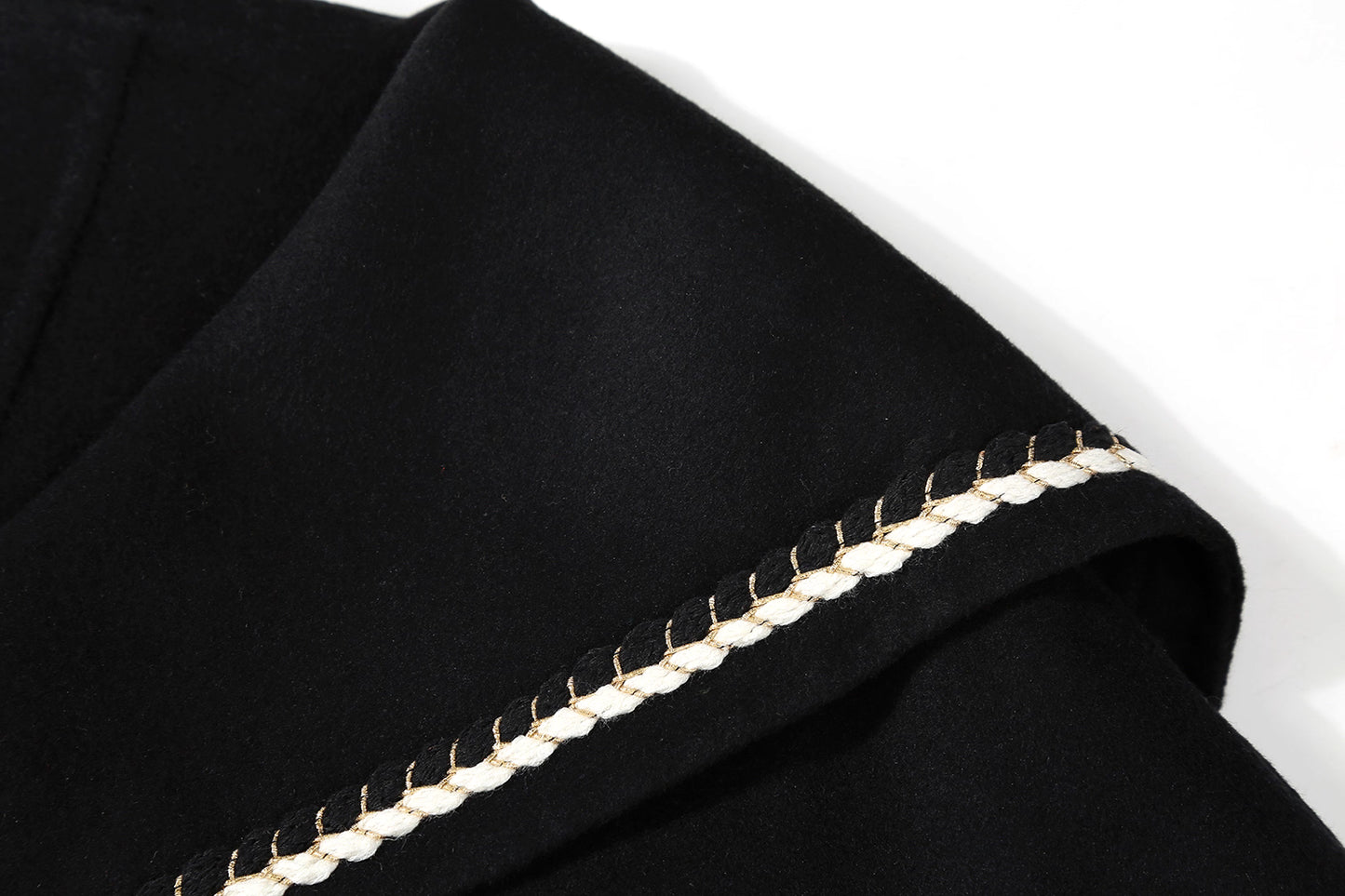 [PRE-ORDER] Korean College Style Double-Sided Woolen Coat – Black