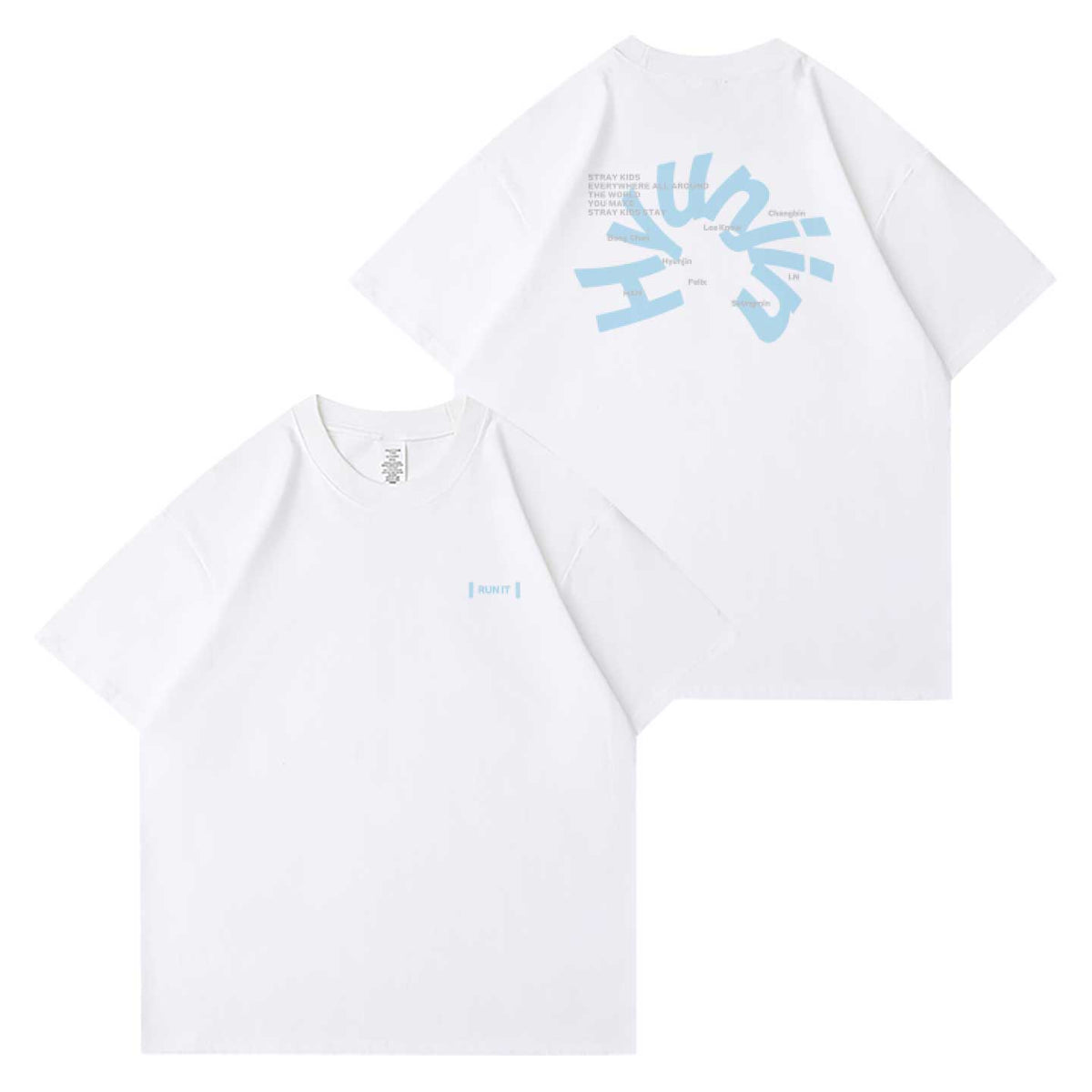 Stray Kids RUN IT tour t-shirt Hyunjin white