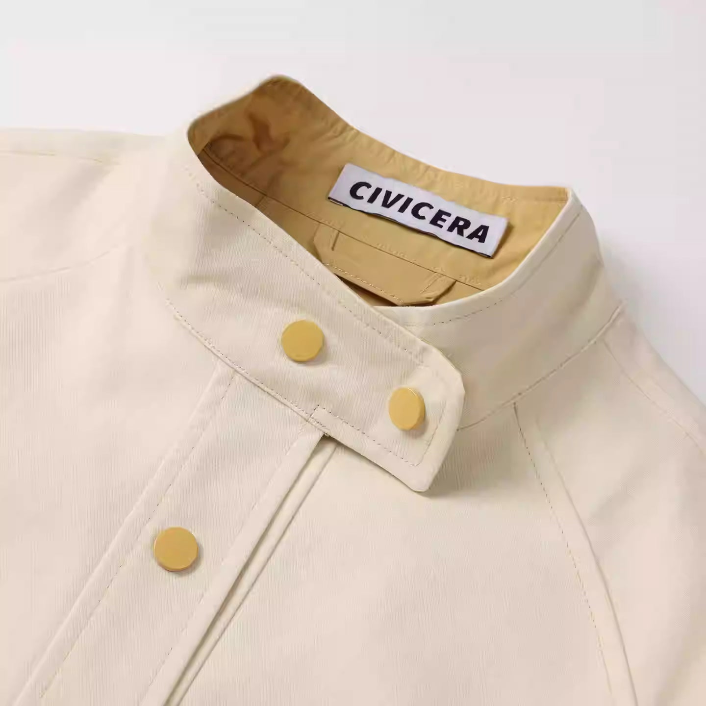 [PRE-ORDER] Contrast Color Stand Collar Jacket – Retro Workwear Style