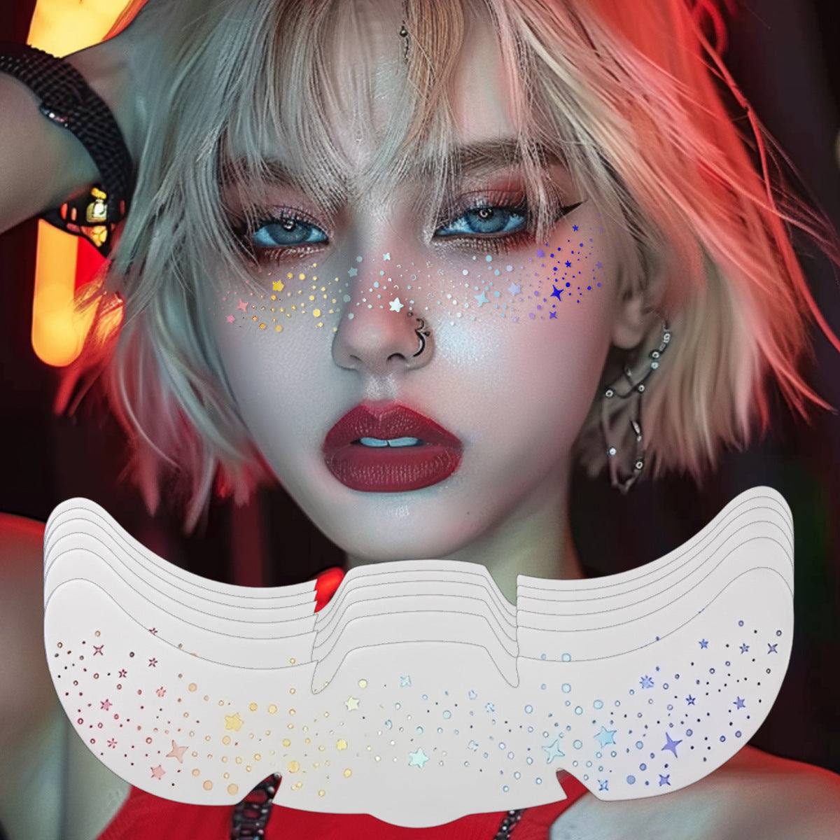 [Në Gjendje] Face Sticky Glitter Stickers | Concert & Party