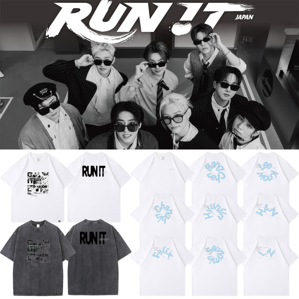 [PRE-ORDER] Stray Kids 2026-2027 World Tour 'RUN IT' Japan Stop T-Shirt