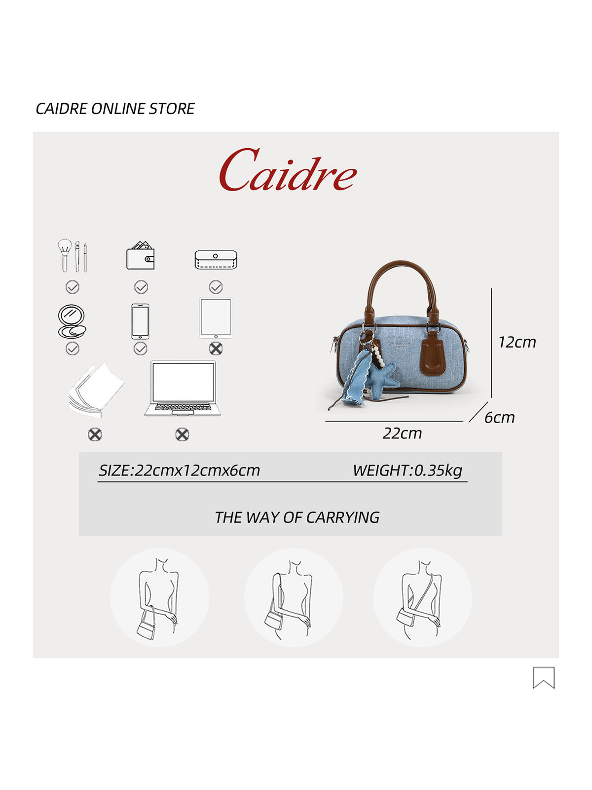 [PRE-ORDER] CAIDRE Japanese Style Shoulder Bag | Solid Color