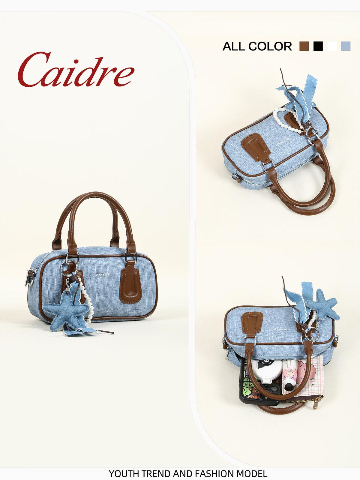 [PRE-ORDER] CAIDRE Japanese Style Shoulder Bag | Solid Color