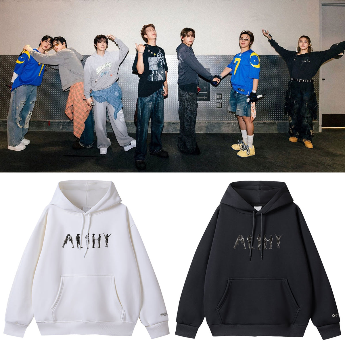 [PRE-ORDER] BTS ARMY Name Outlined Hoodies