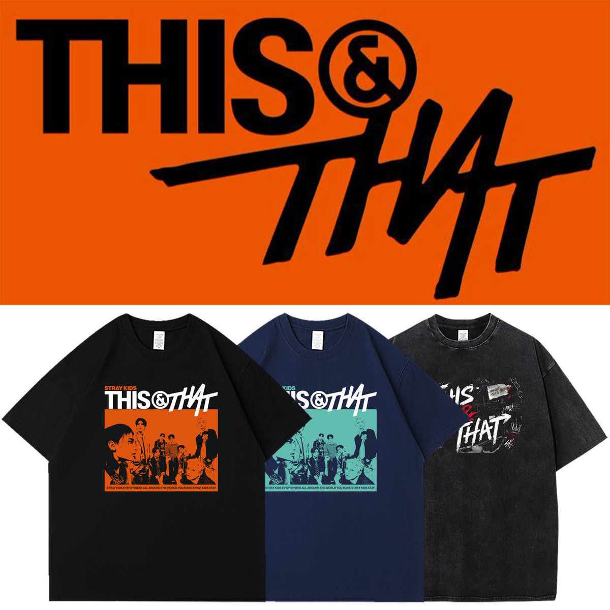 Stray Kids THIS & THAT t-shirt lineup