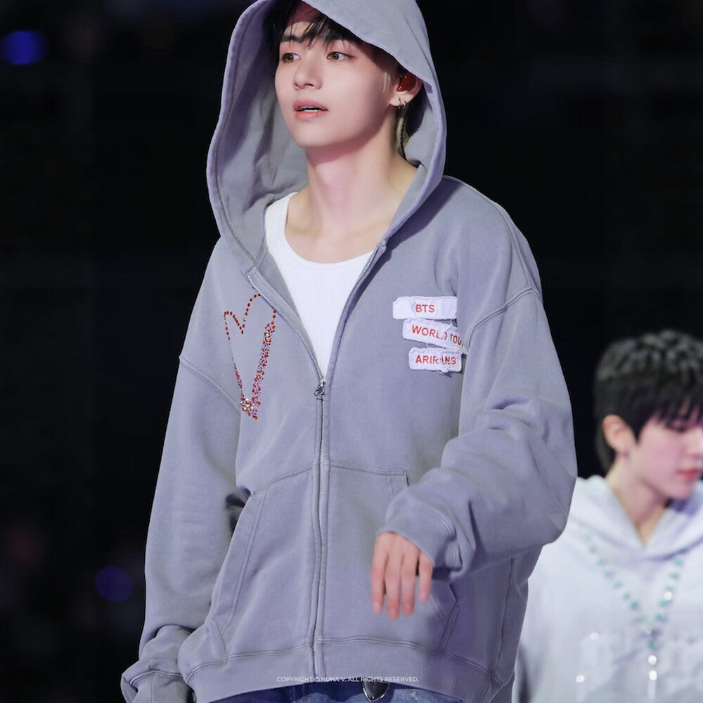 [PRE-ORDER] BTS ARIRANG World Tour US Exclusive Zip-Up Hoodie | Gray