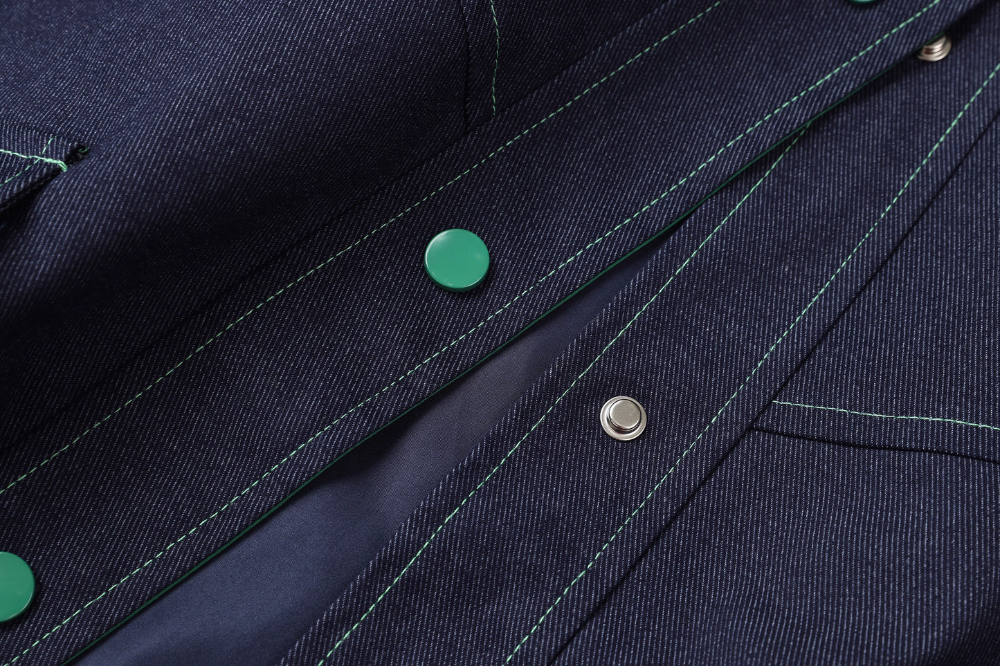 [PRE-ORDER] Contrast Color Stand Collar Jacket – Retro Workwear Style