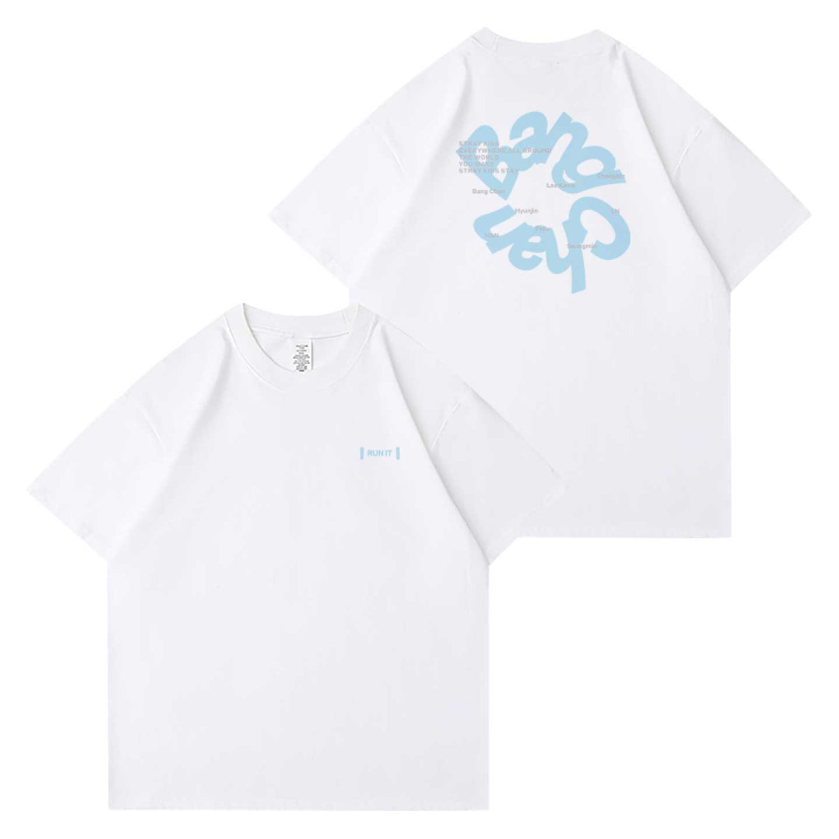 Stray Kids RUN IT tour t-shirt Bang Chan white