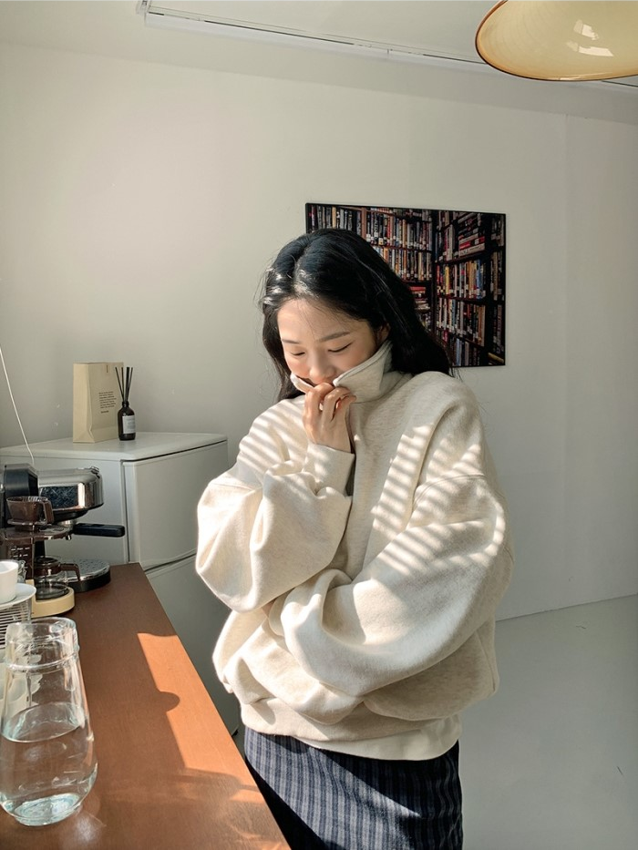 [PRE-ORDER] Authentic Korean Loose Shoulder Half-Zip Sweatshirt (Autumn 2025)