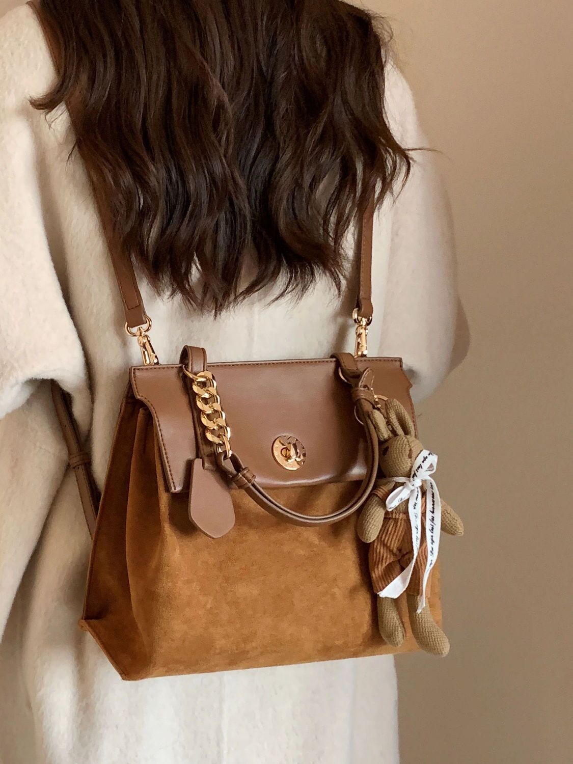 [PRE-ORDER] Retro Brown Suede Backpack