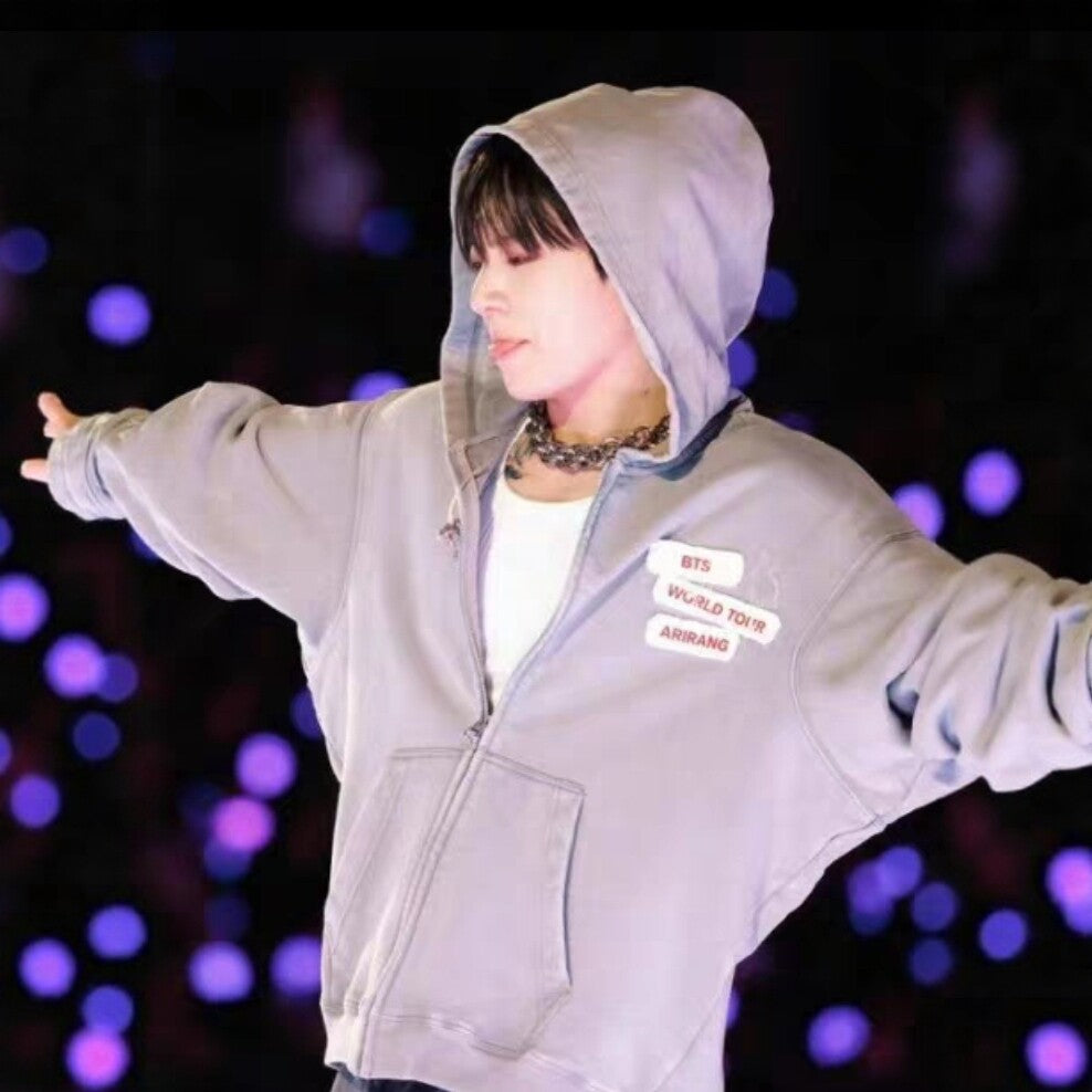 [PRE-ORDER] BTS ARIRANG World Tour US Exclusive Zip-Up Hoodie | Gray