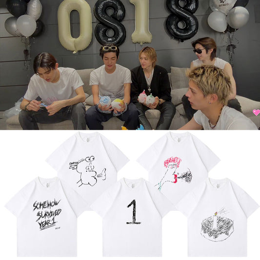 CORTIS 1st anniversary livestream graffiti t-shirt lineup