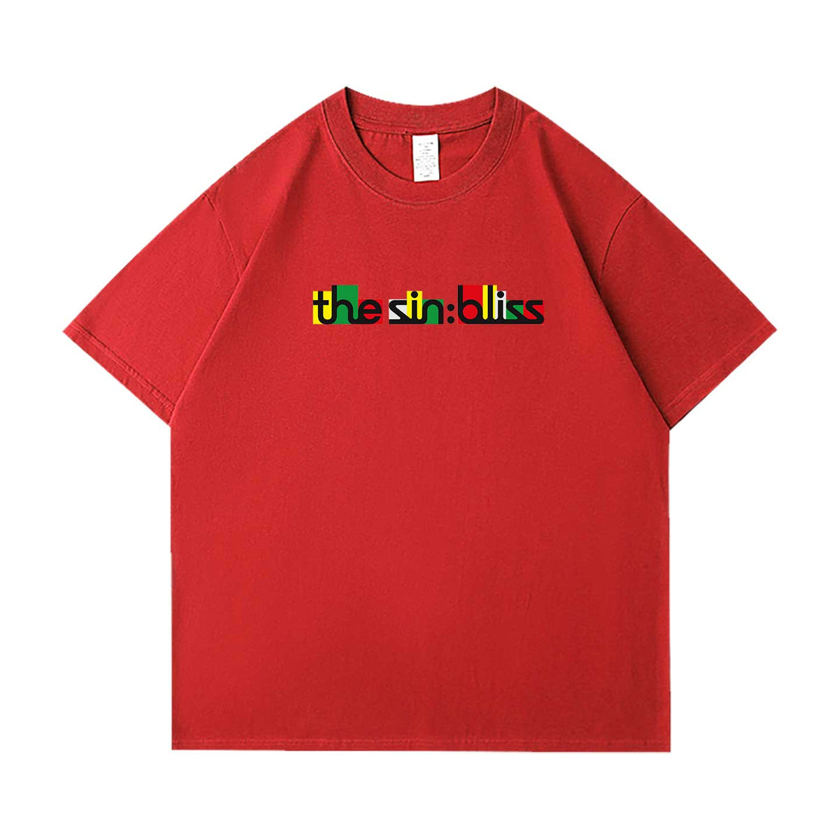 Red short sleeve the sin:bliss t-shirt